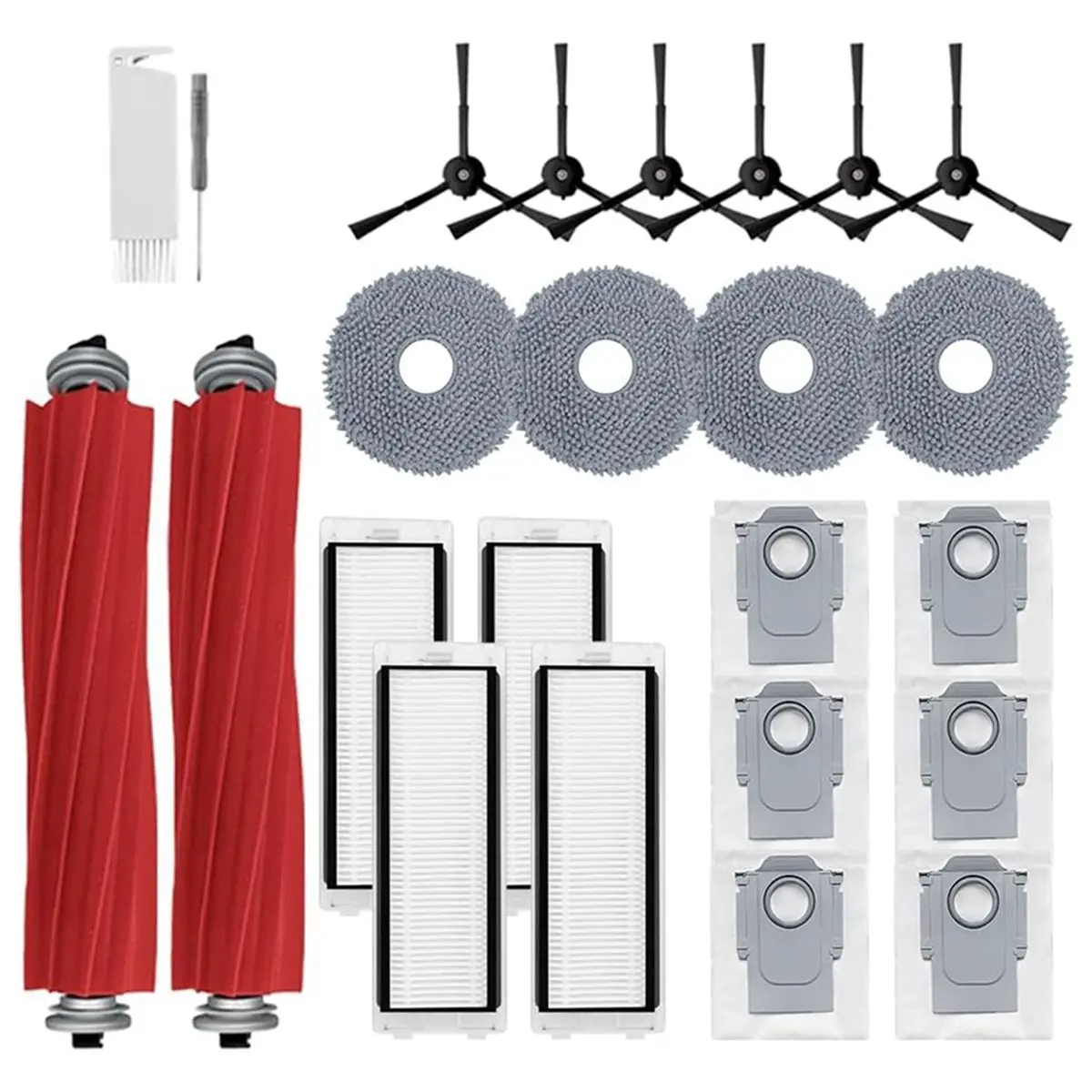 Super 24Pcs Q Revo Accessories Kit Replacement for Roborock Q Revo Robot Vacuum Brush Mop Filters Bags
