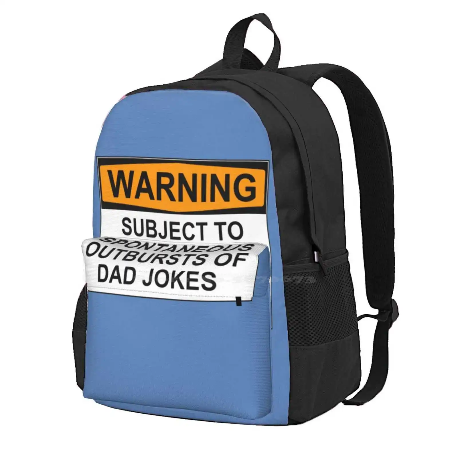 

Warning: Subject To Spontaneous Outbursts Of Dad Jokes Hot Sale Schoolbag Backpack Fashion Bags Dad Jokes Word Play Funny Witty