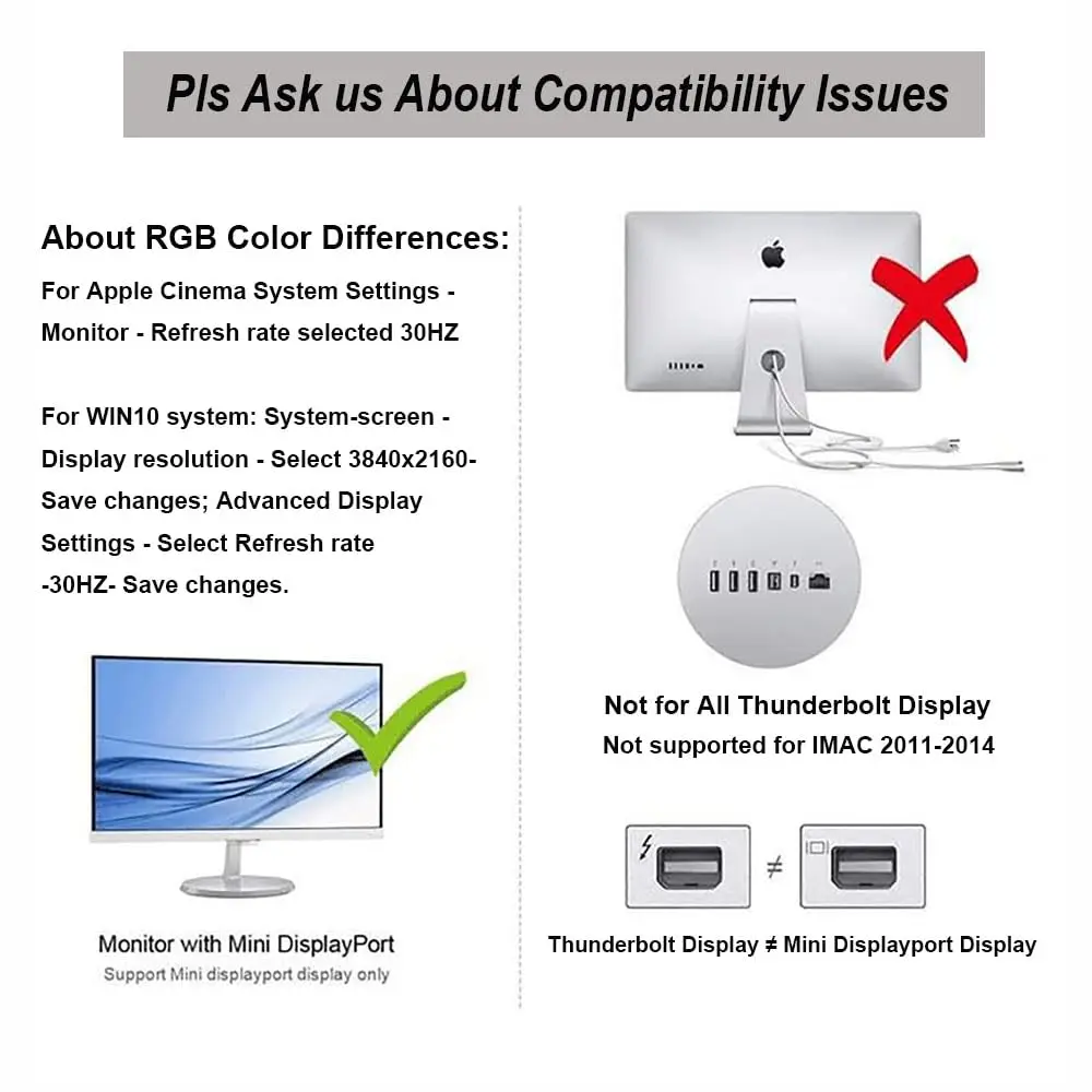 HDMI to Mini DP Adapter 4K 60Hz Converter Cable, HDMI Male to Mini DisplayPort Female for MacBook Pro/Air, Monitor, PC