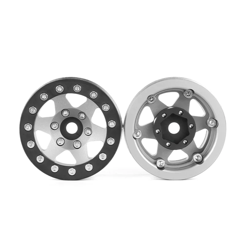 Uitstekende-Zilver Zwart 1.55 Inch Metalen Wiel Band Klimmen Auto AX90069 Voor JIMNY CC01 Duurzaam Gemakkelijk Installeren