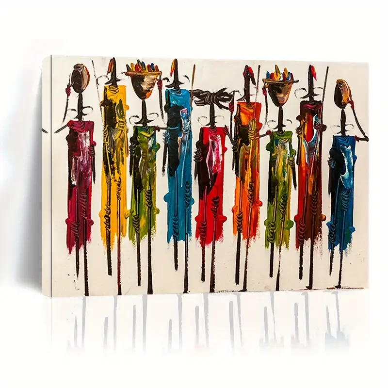 1pc No Framed Canvas Painting, Members Carrying Food African American,Wall Art Prints With Frame, For Living Room & Bedroom,