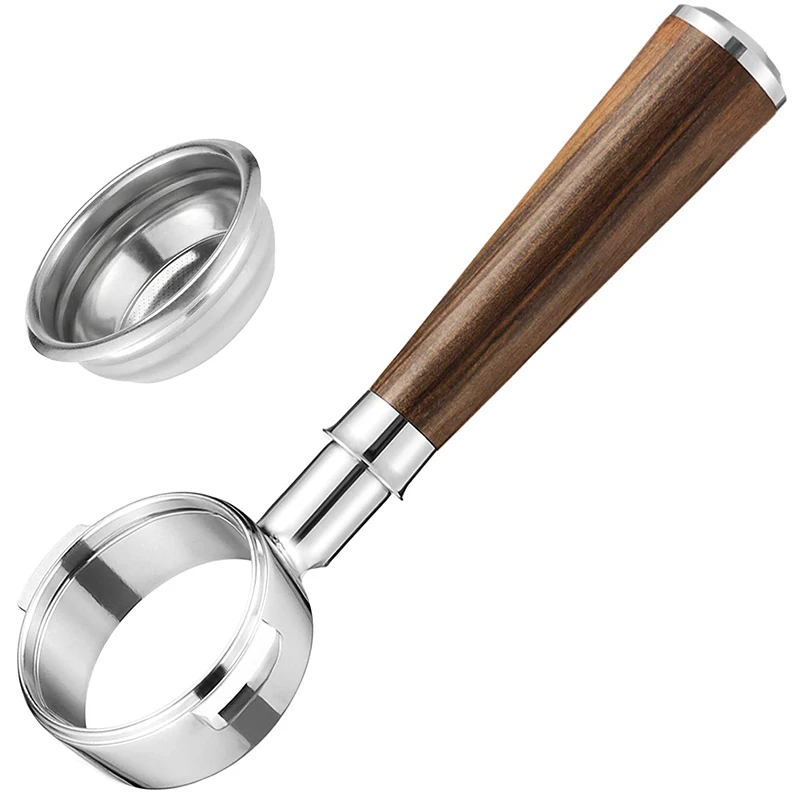 Portafilter ไร้ก้นขนาด 58 มม. ใช้ได้กับ Expobar, Rocket, Rancilio, Faema และ Wega พร้อมตะกร้ากรอง 1 ถ้วยรวมอยู่ด้วย