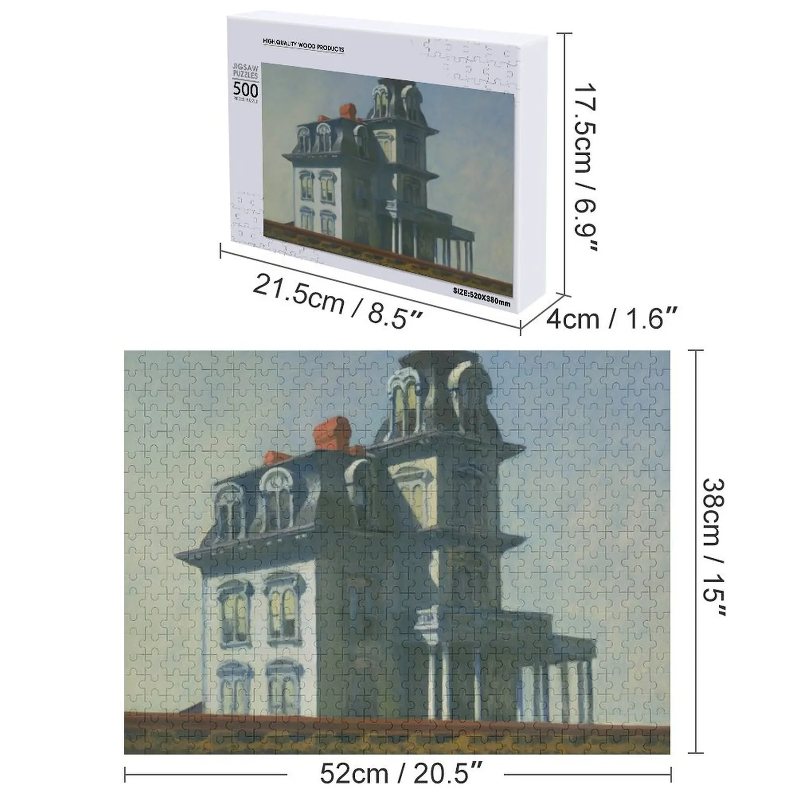 Edward Hopper, House by the Railroad, 1925 Jigsaw Puzzle Personalised Personalized For Kids Christmas Gifts Puzzle