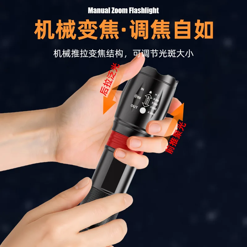Rechargeable LED Work Light Magnetic Base Waterproof 3 Modes LED Flashlight Inspection Light for Car Repair Household Outdoor