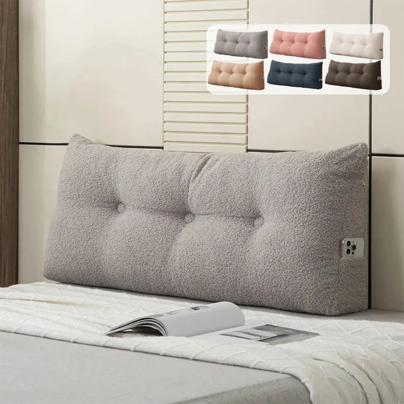 

Leisure Reading Bed Back Support Cushion Detachable Cleaning Teddy Velvet Triangle Cushion Suitable Sofa Bed Backrest Support