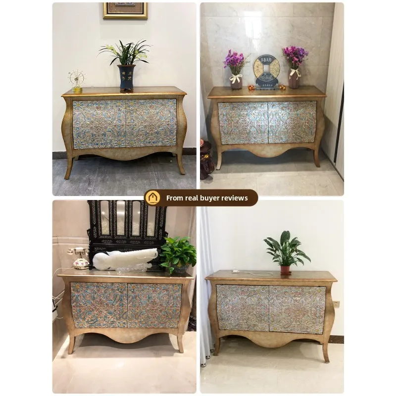 Light luxury two-door partition cabinet, foyer cabinet, living room carved decorative cabinet, storage cabinet