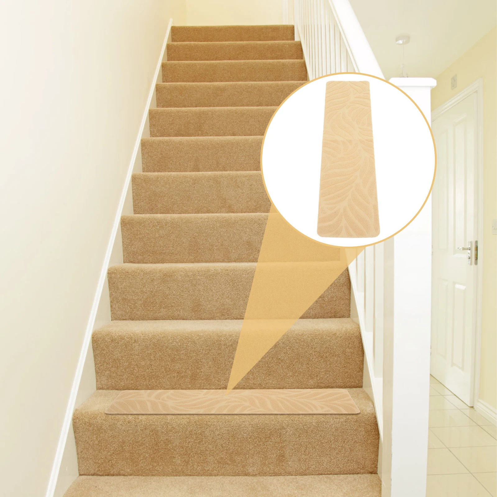 

Anti Slip Stair Treads for Indoor Use Self Adhesive Carpet Runner Tread Covers for Wooden Steps Non Skid Safety Stair Mats
