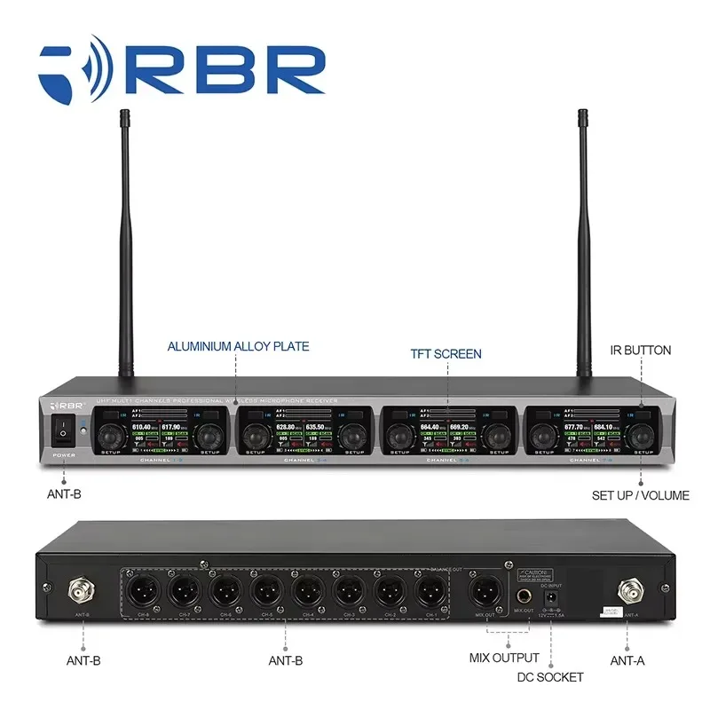 Hot Sale BM7078 8-Channel Gooseneck Conference Wireless Microphone System Lavalier Style with 600 Frequencies Multi-Channel