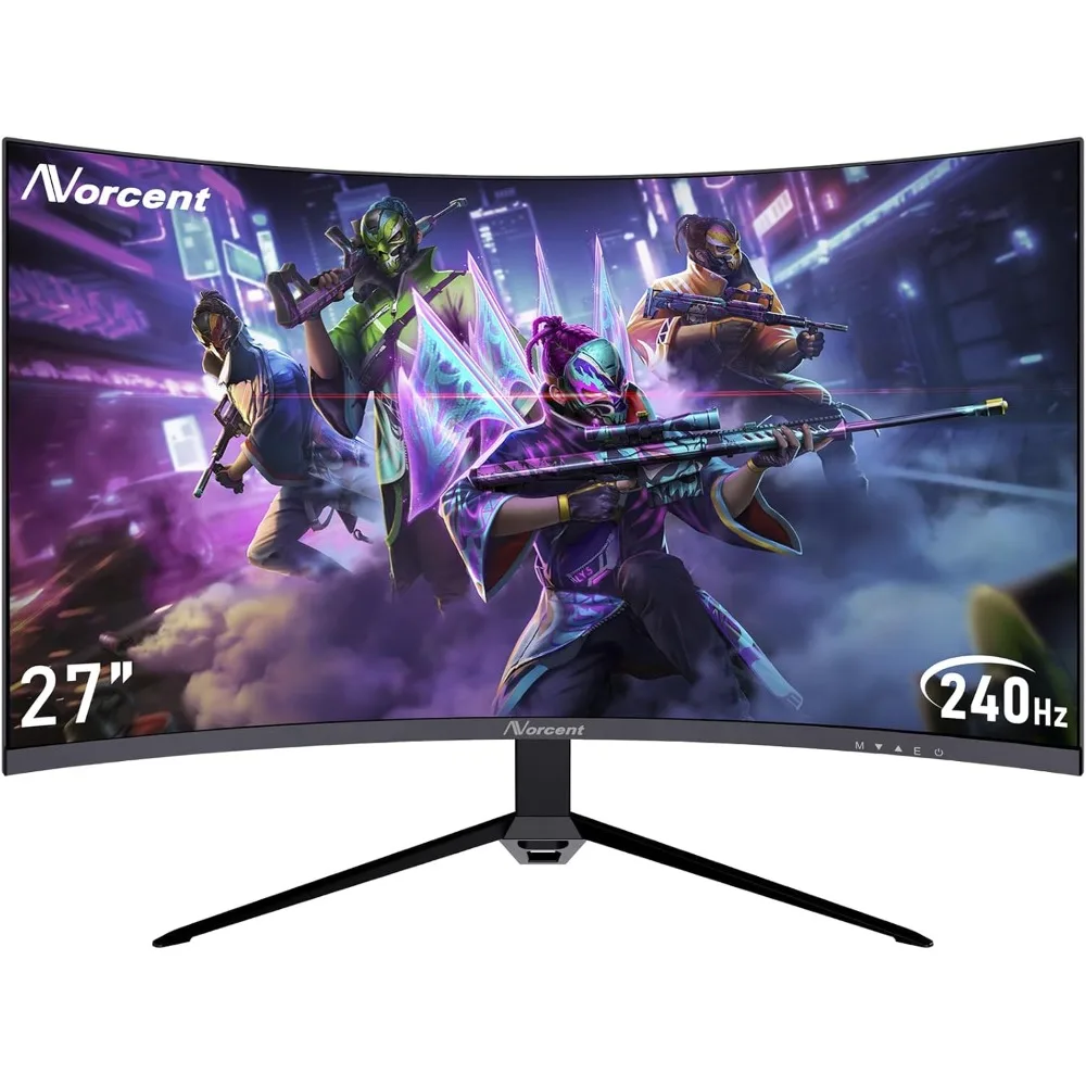 27-inch FHD VA Gaming Curved Monitor with Rainbow Lights, 240Hz Refresh Rate, Eye Care 1080P Display, FreeSync G-Sync