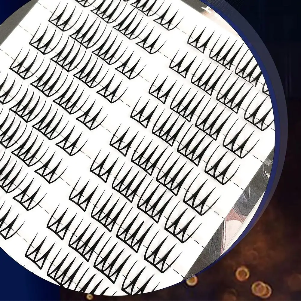 10 file di ciglia finte individuali di grande capacità autoadesive 10-12MM ciglia singole cluster falso C-arricciato naturale V0T1