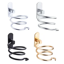 Soporte para secador de pelo, organizador montado en la pared, soporte en espiral, estante de aluminio para baño, almacenamiento, accesorio de baño, estante de pared