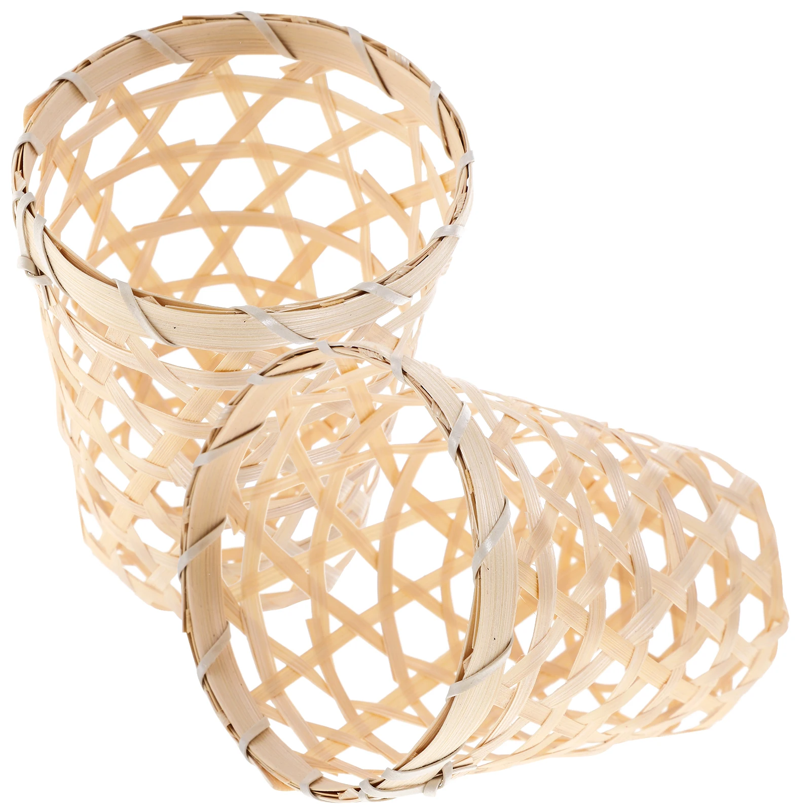 

2Pcs Bamboo Hand-Woven Cup Sleeves Heat-Resistant Bottle Protective Cover Stable Hollow Design for Glass Cups Anti-Slip Cup