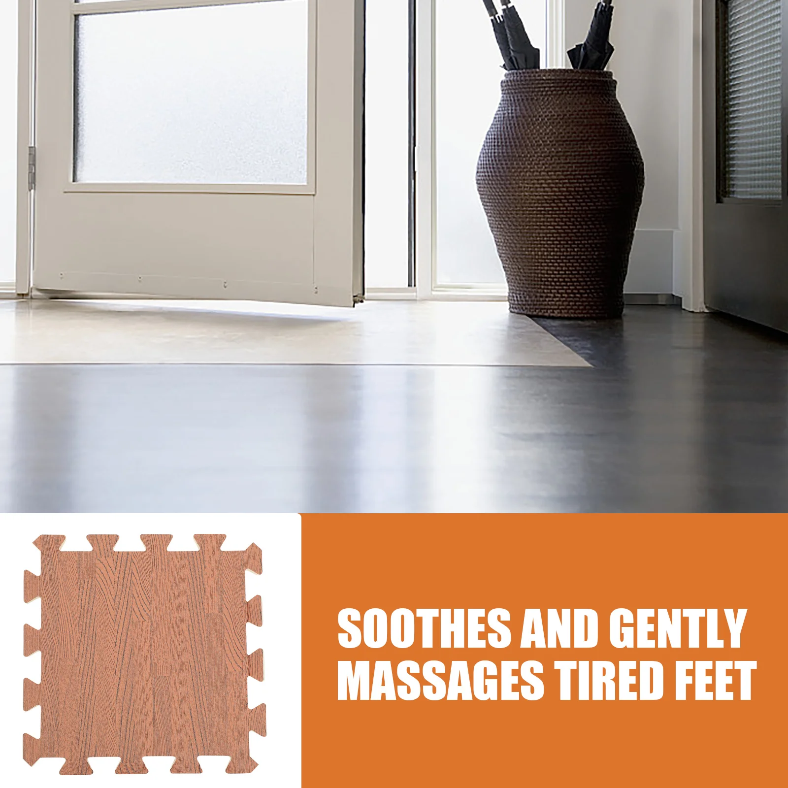 

Wood Grain Floor Mats Interlocking Puzzle Exercise Foam Friendly EVA Yoga Mat Non Cushioning Fitness