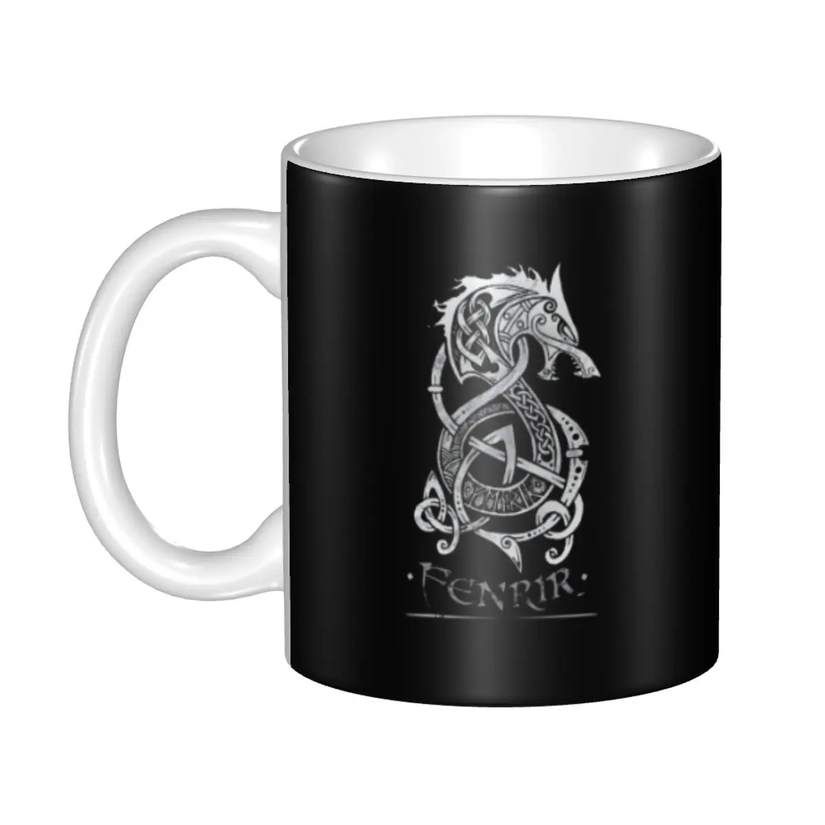 

Viking Fenrir Coffee Mugs DIY Custom The Monster Wolf of Norse Mythology Ceramic Mug Creative Present
