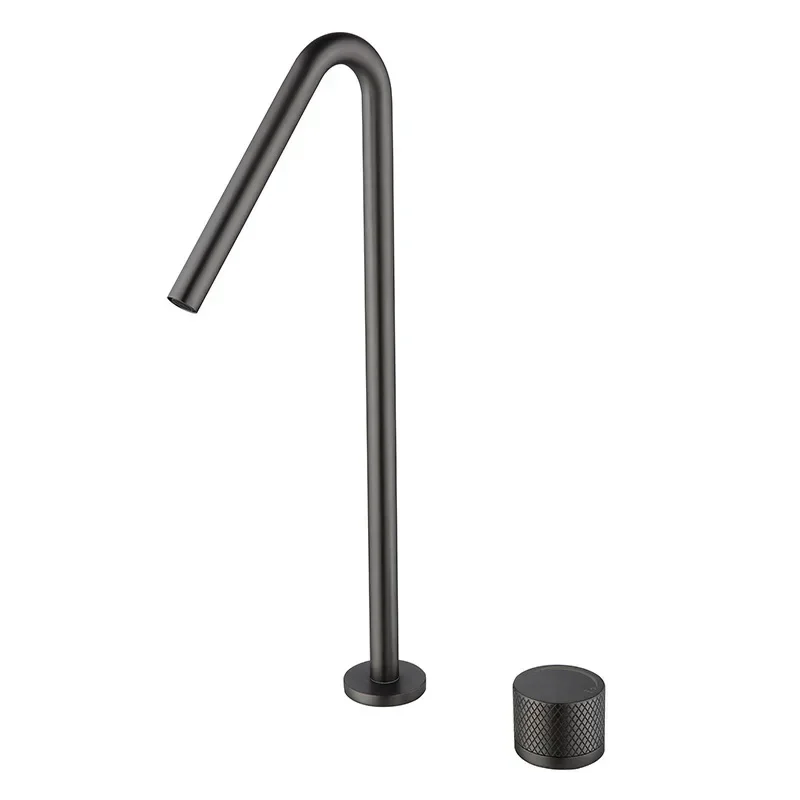 Hotel apartment simple plus height split double hole wash basin faucet hot and cold basin faucet FT2503