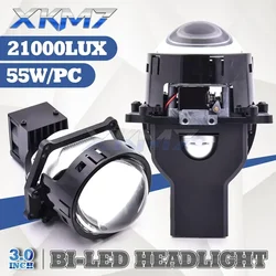 55W 12V BI LEDプロジェクターおよびヘッドライトモジュール,3インチ,ヒートシンク付き,車のヘッドライト用,6000k