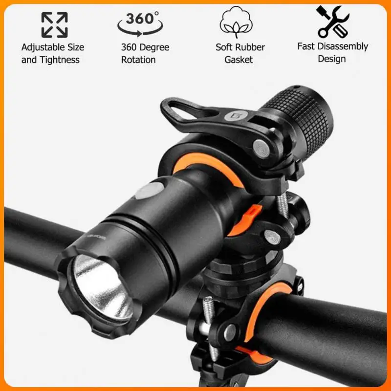 Bicycle Bracket For Flashlight Lamp 360 Degree Rotary Adjustable Headlight Holder Non-slip Firmly Bicycle Lights Mount Bracket