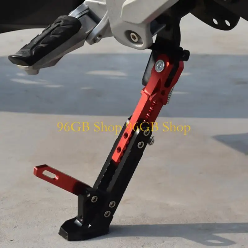 

96GB Motorcycle Adjustable Foot Side Support Stand Kickstand Replacement Universal Motorbike Scooter Extendable Stand Holder