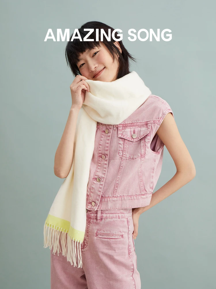 Amazing Song Thin Wool Scarf 2024SS NEW Simple Soft Scarf 205CM 80.7inches