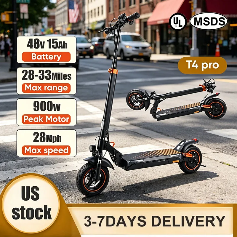 

Складной электросамокат T4pro, 900 Вт, 48 В, 40 км/ч, с 10-дюймовыми внедорожными шинами, для взрослых, безопасный (сертификат UL), со склада в США