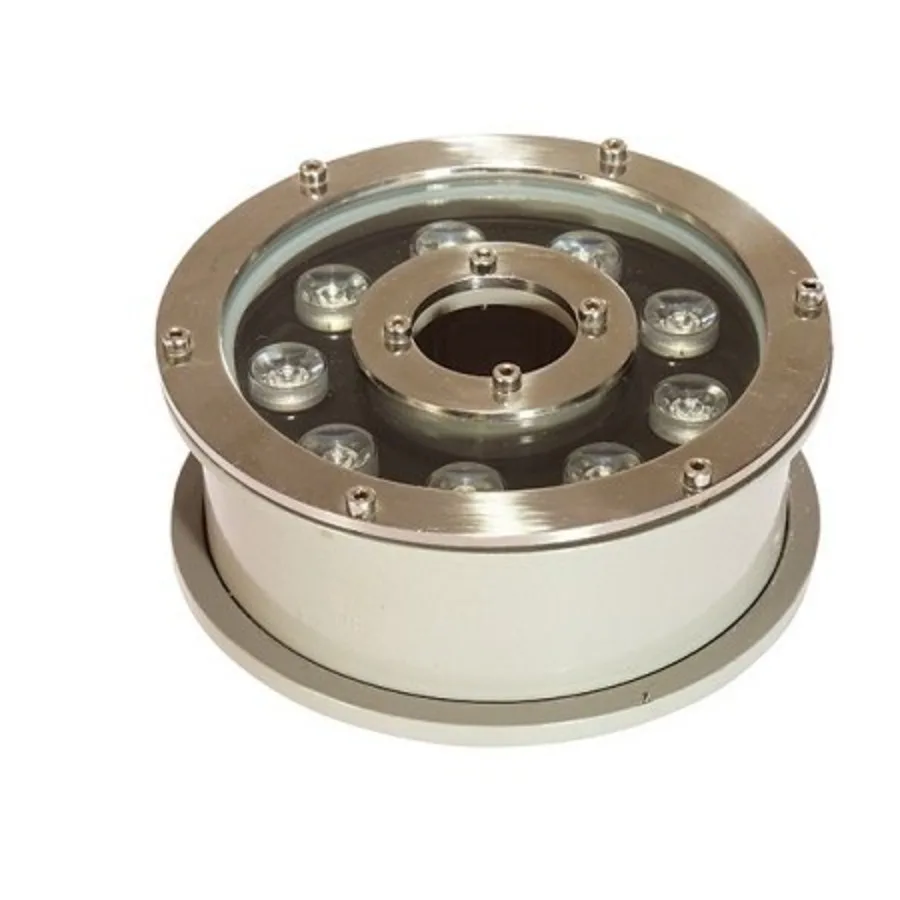 

Underwater fountain light for formal water features, stainless steel top, warm white 2800-3000 K, IP68 rated, 12V 9W, includes