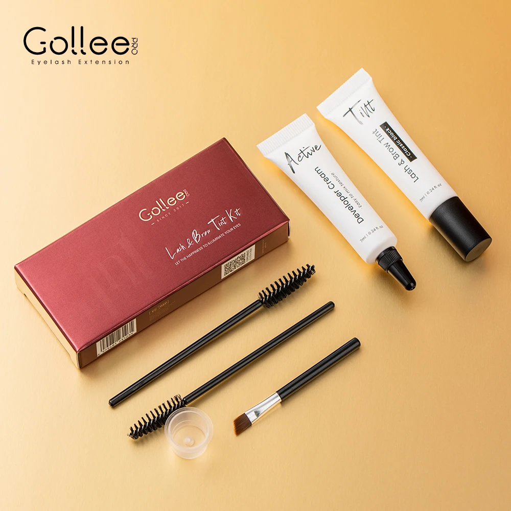 

Набор для окрашивания бровей Gollee New Eyebrow Tint Set Natural Classic Black, полуперманентный, водостойкий, для бровей и ресниц.
