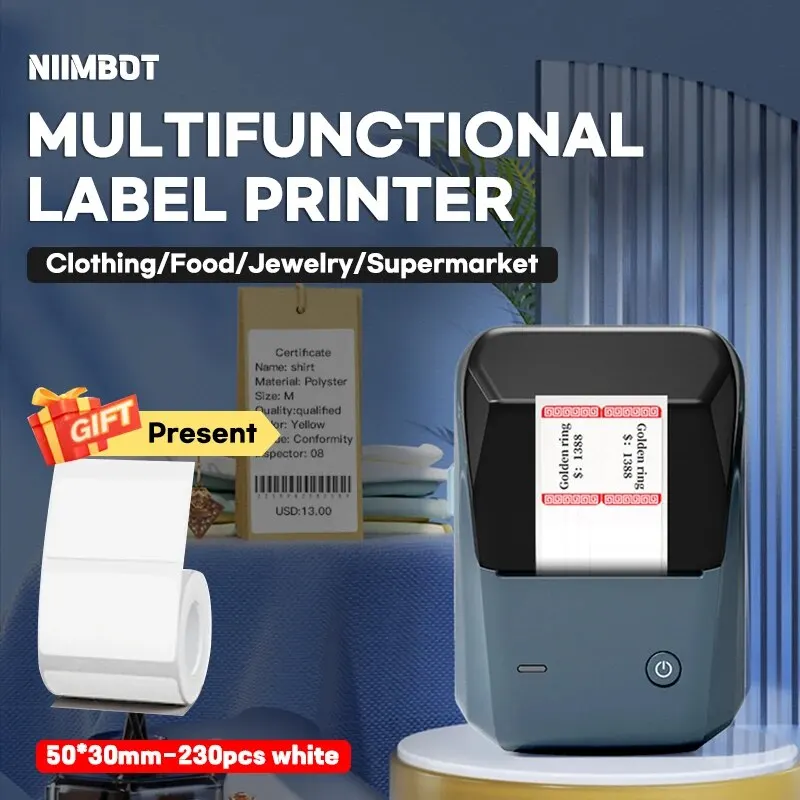 Niimbot B1 stampante per etichette portatile Mini stampante adesiva autoadesiva termica stampante per etichette adesive per etichette UV prezzo Tag tascabile Mobile