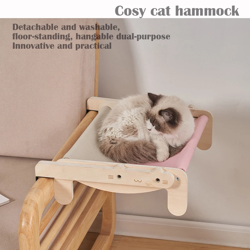 

hanging hammock cat for window wooden suspended bed furniture for cats pet products Sun lounger kitten Supplies Dog accessories