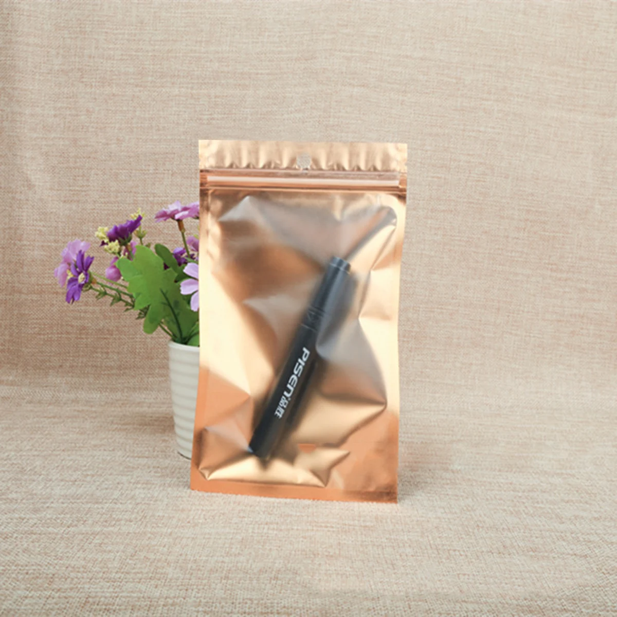 

100pcs Self-Sealing Foil Food Bags Resealable Zipper Sealed Storage Pouches 8X13Cm Matte Aluminum Heavy Duty For Coffee Beans