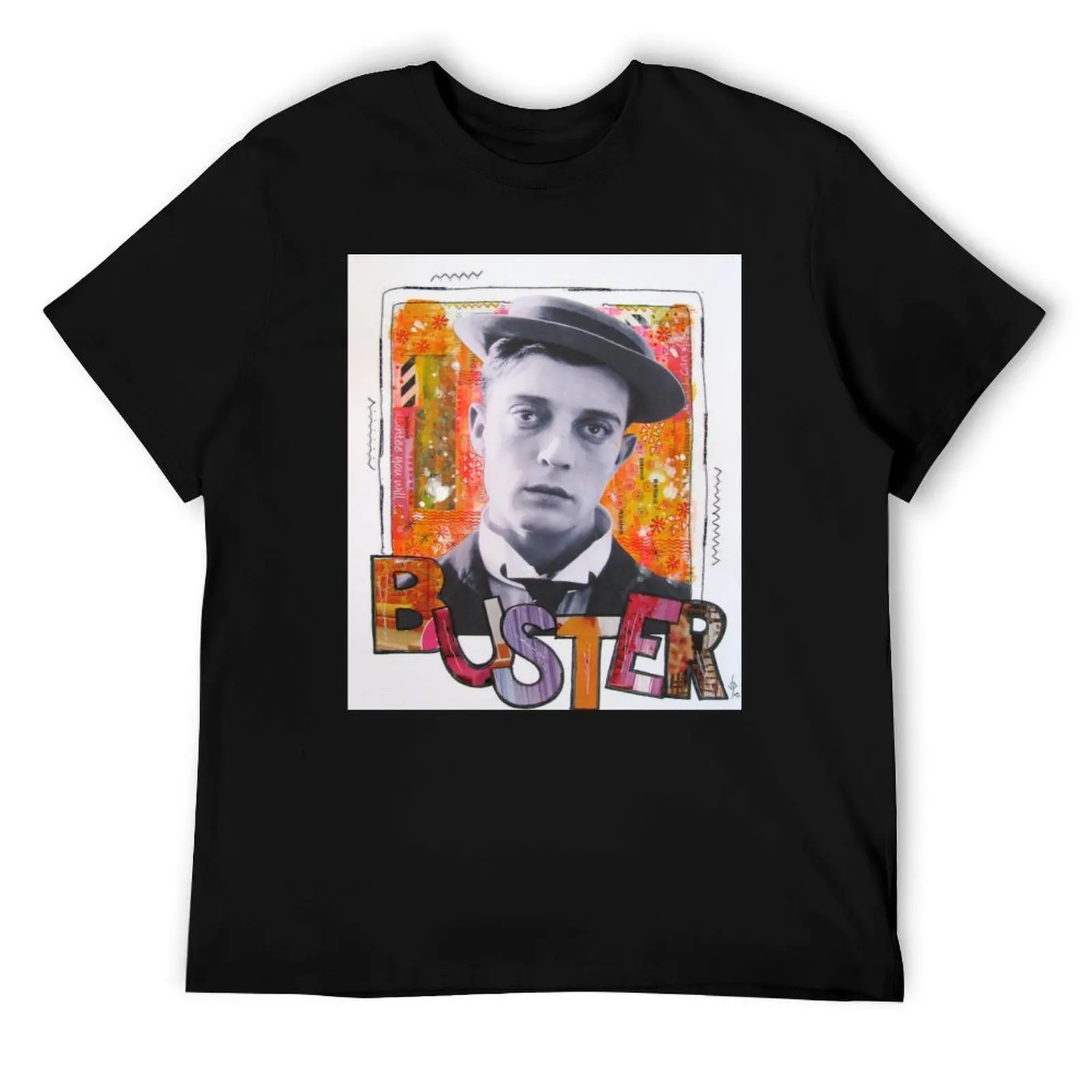 

Buster Keaton Letters T-Shirt t shirt man casual cotton t shirts high quality T-Shirt