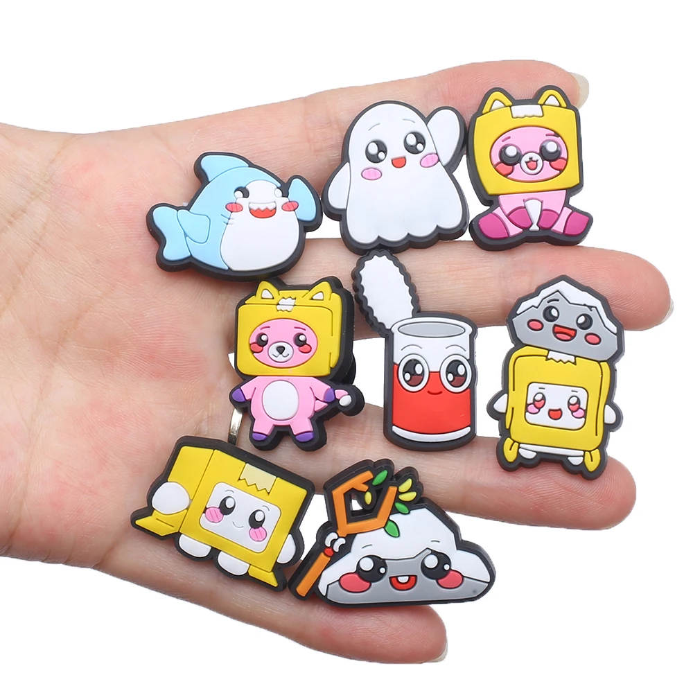Cute DIY 16Pcs/Sets Lanky box Rocky Foxy Accessories Sneakers Shoe Decoration for Women Men Christmas Gift Alligator