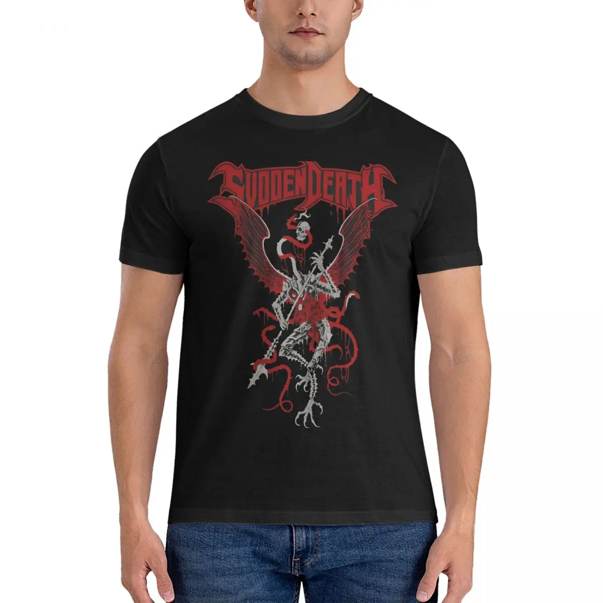 Merch Archdemon Tee Men T Shirt Svdden Death Crazy Tees Short Sleeve Crew Neck T-Shirt Pure Cotton 6XL Tops