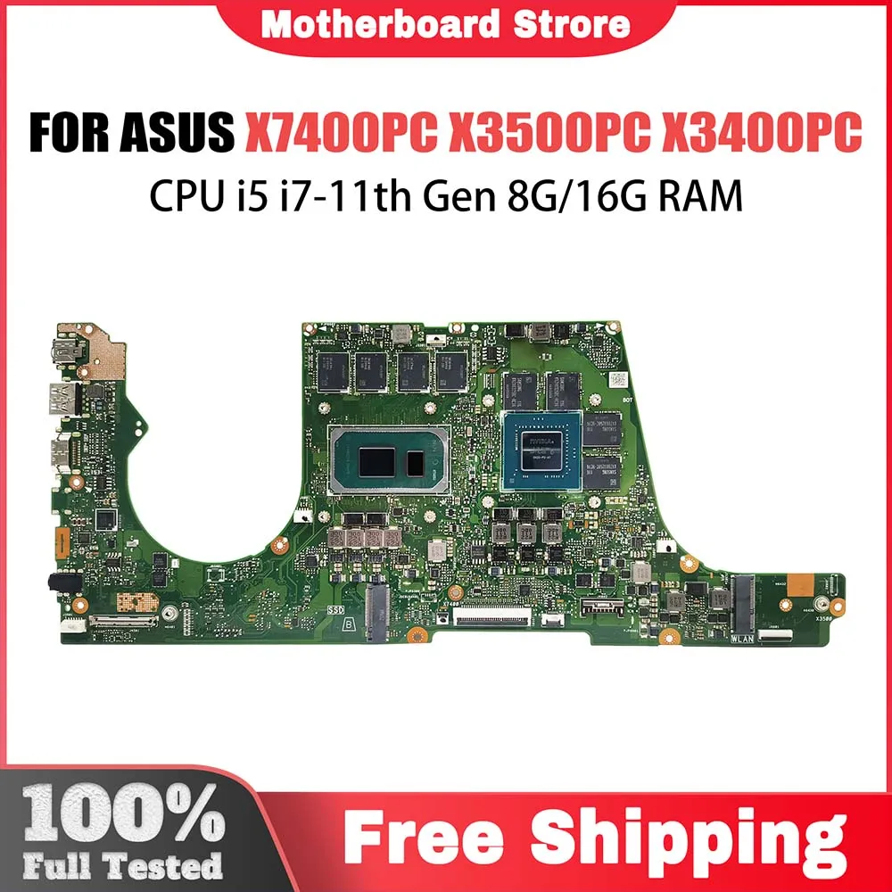 Computer Mainboard For ASUS X7400PC X3500PC X3400PC X3500PA X3400PA X3500PH X3400PH Laptop Motherboard I5 I7 11th CPU 8G 16G