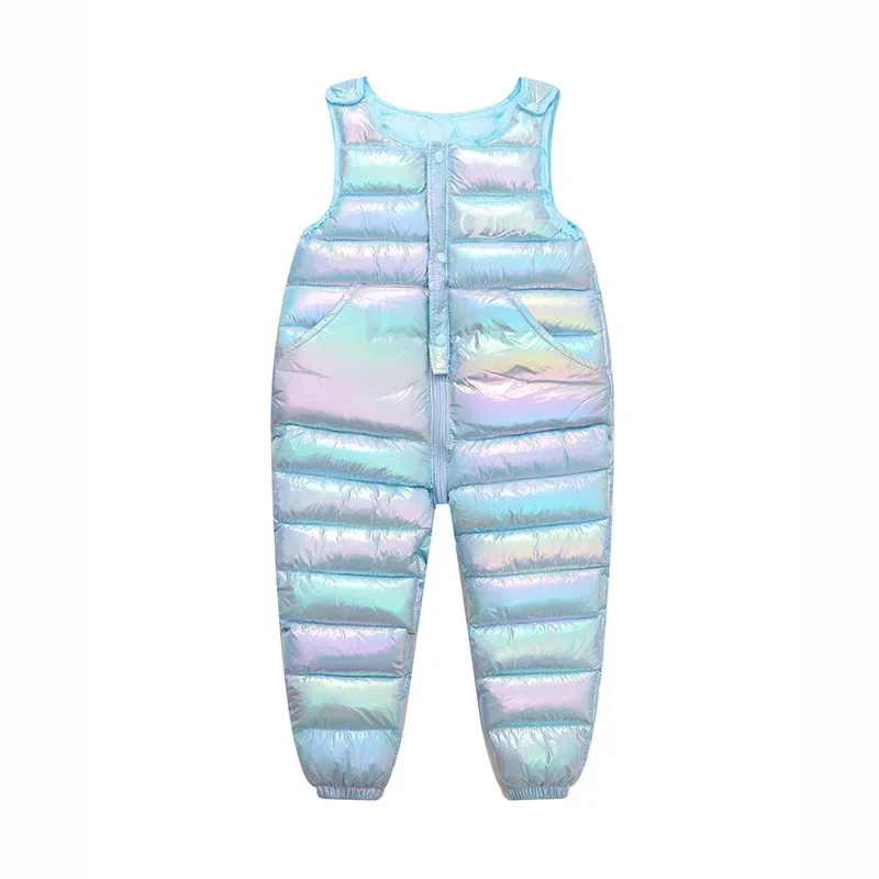 Girls Boys Winter Overalls 1-5 Years Autumn Baby Kids Thick Warm Jumpsuit Fashion Children Ski Down Overalls Pants