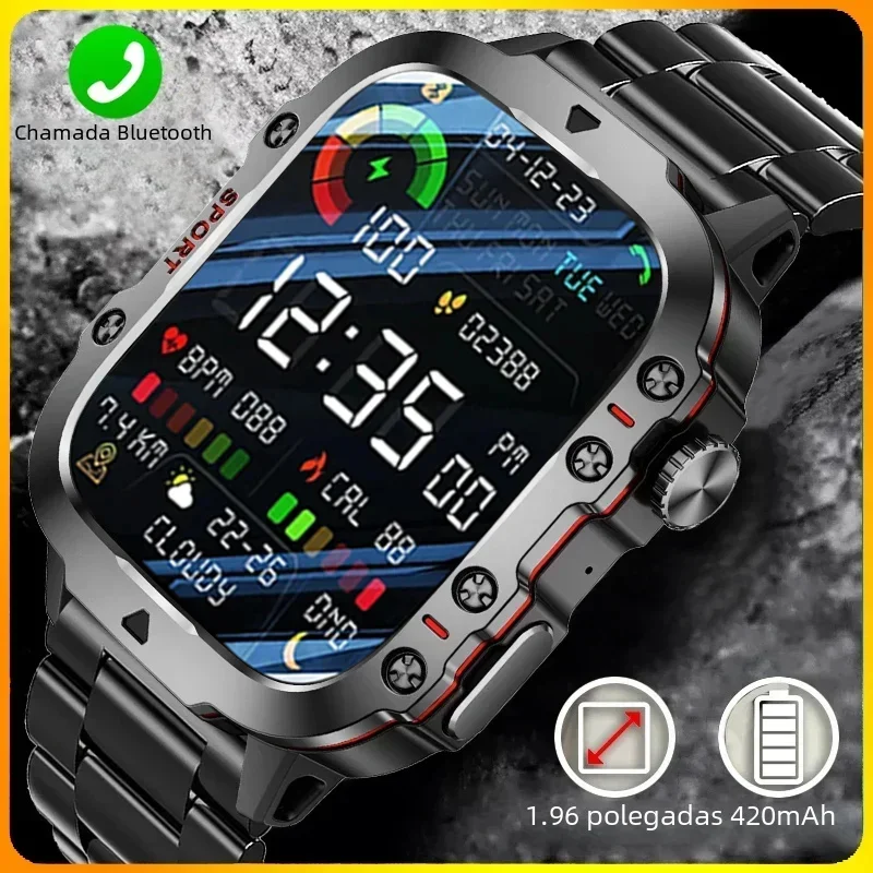 

2024 New Outoor Military GPS Track Smart Watch Men 5ATM Sport Fitness Tracker 1.96" Bluetooth Call Smartwatch For Android IOS