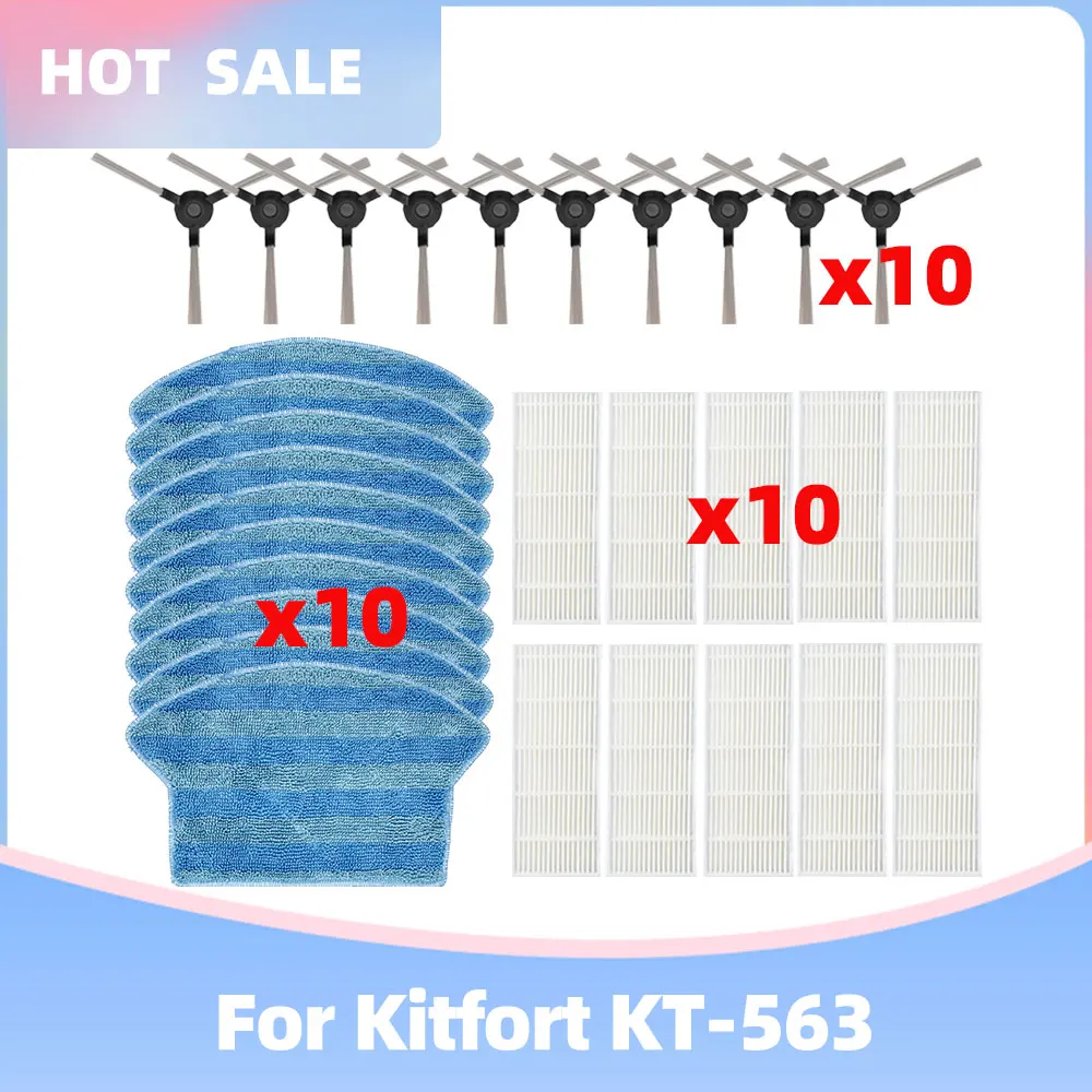 

Compatible For Kitfort KT-563 Robot Vacuums Side Brush Hepa Filter Mop Cloths Rag Replacement Spare Part Accessories