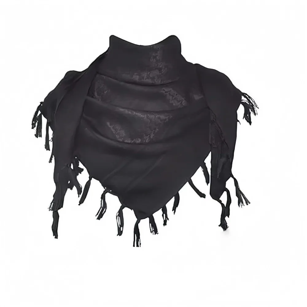 Ideal Gift Polyester Tassel Jacquard Square Scarf Breathable Soft Headscarf Large Durable Neck Gaiter Cosplay