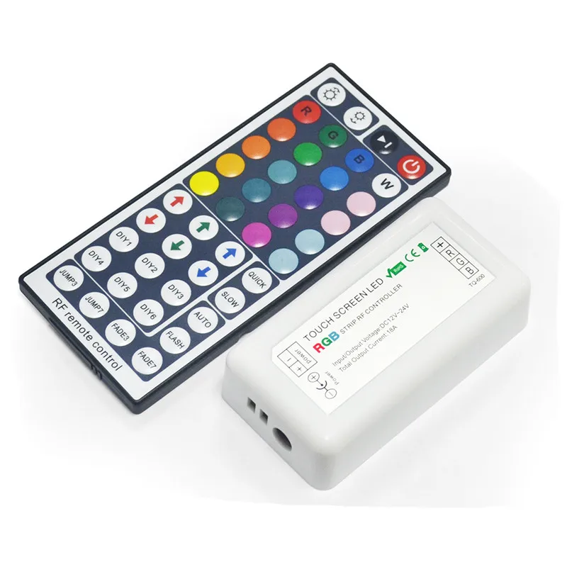 Contrôleur de bande lumineuse LED RVB coloré, gradateur, RF, RVB, clé rf44