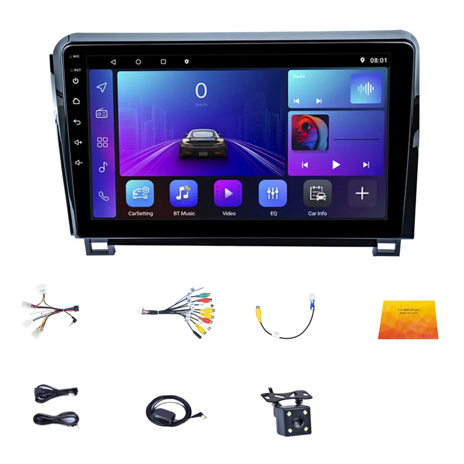 Black Car Radio With DVR Input Function Rear View Function