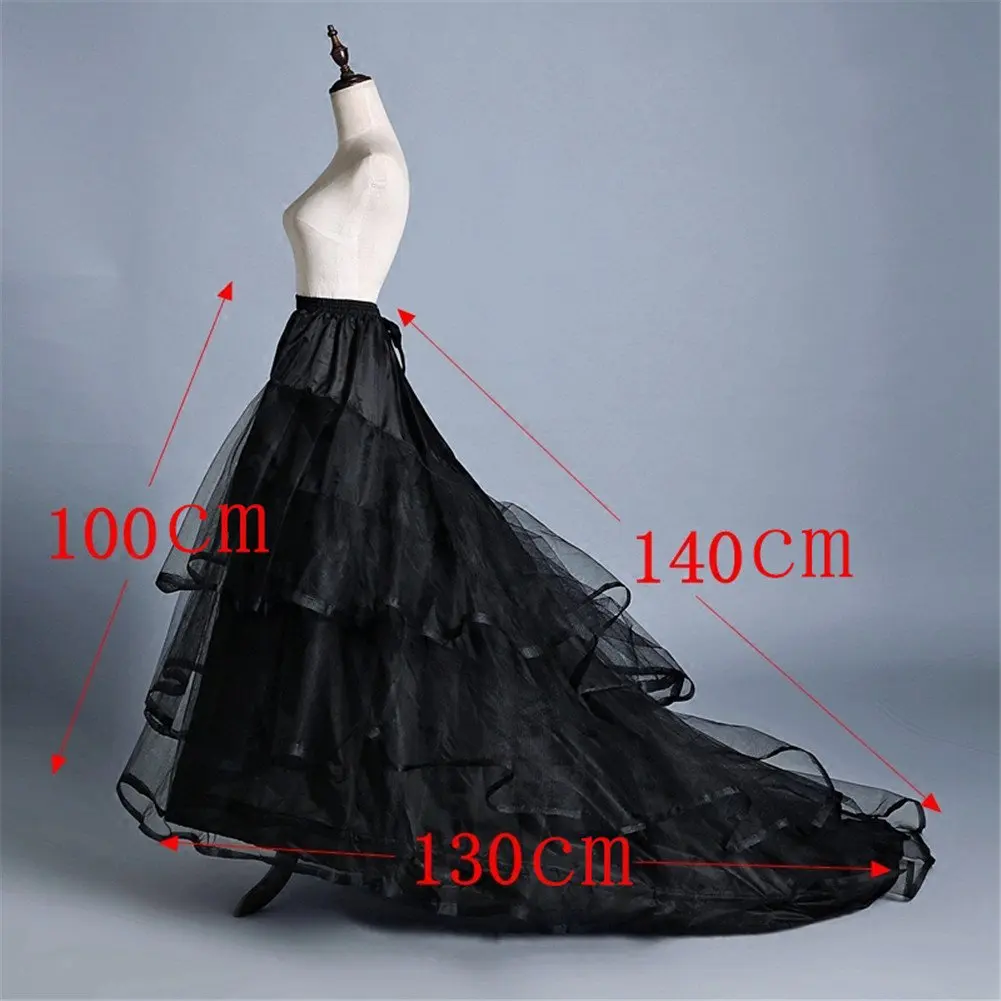 Anágua Crinoline até o chão para mulheres, Underskirt preto, Wedding Party Dress, 3 camadas