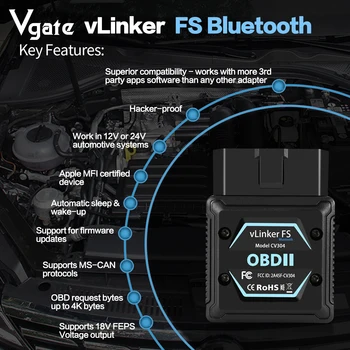 Vgate iCar Pro ELM327 Skaner OBD2 WIFI Bluetooth 4.0 dla Androida/iOS BT3.0 dla Androida Czytnik Kodów Samochodowych OBD2 Narzędzie Diagnostyczne Samochodów