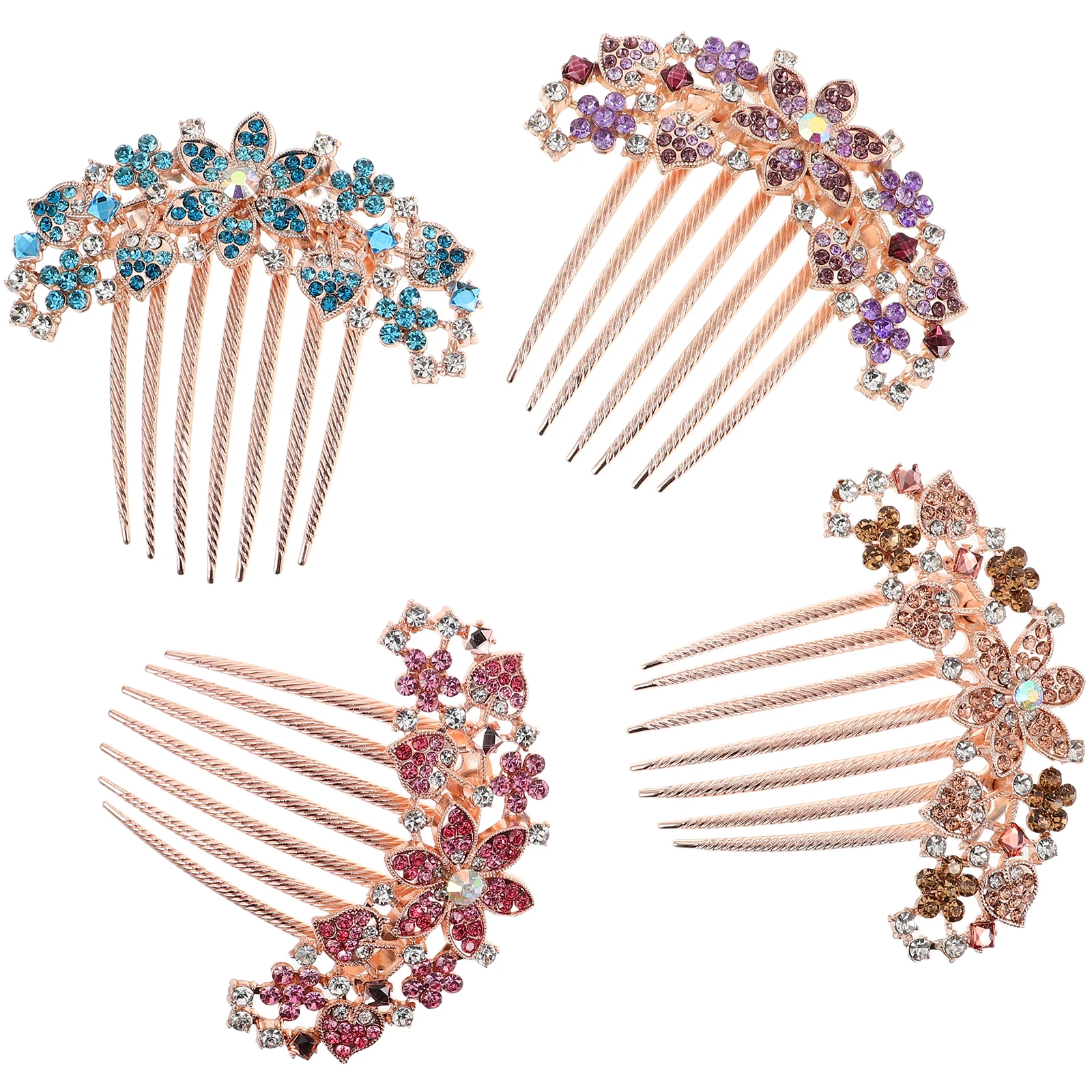 

Rhinestone Styling French Hair Rhinestone Hair Brush Clip Crystal Metal Girl Headpiece French Side Combs For Women Tool