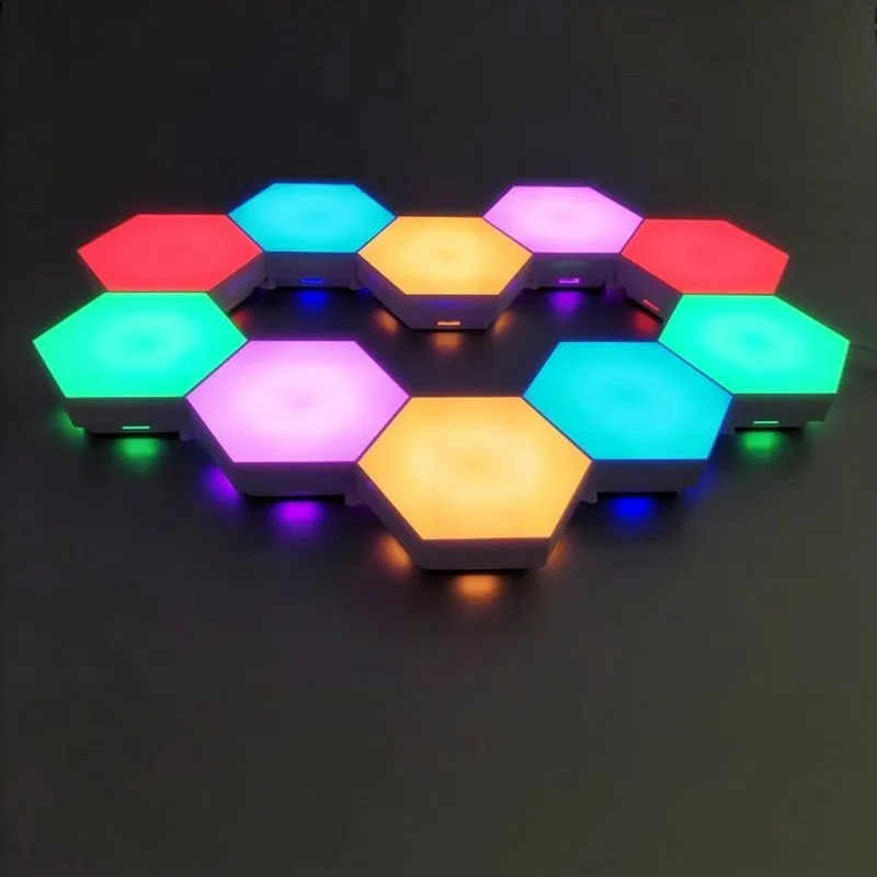 REAQ LED Wall Lamp 6pcs Set Control Quantum Modular Interior Wall Light Hexagonal Modular Light Office Wall Decor Riq-BL01