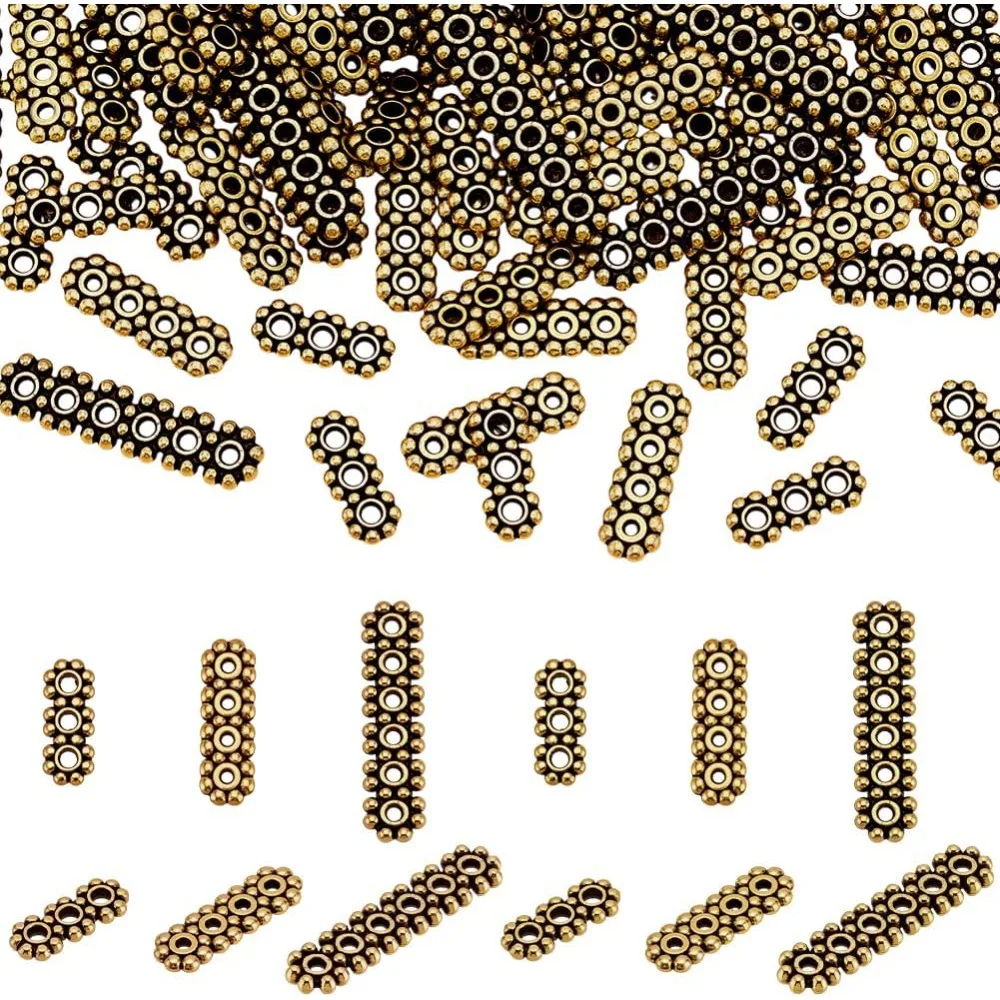 

240PCS Rectangle Spacer Bars Metal Beads 3Styles Beads Multi Strand Connector Link End Bar Strand Separator for Layered Bracelet