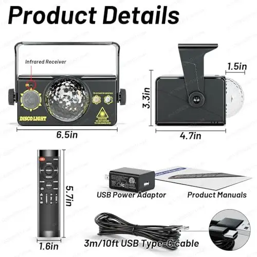 Voice-activated stroboscopic stage equipment, suitable for parties, birthdays, Christmas, weddings, bars, clubs