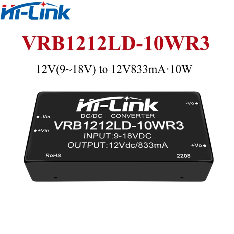 10W Factory HIlink VRB2412LD-10WR3 VRB1205LD-10WR3 VRB4805LD-10WR3 VRB1212LD-10WR3 Hot Sale IC DCDC 24V to 12V 10W 833mA Output