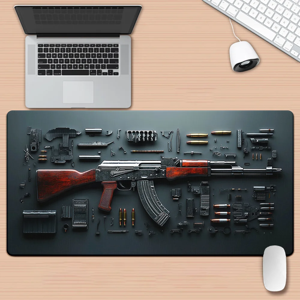 

Assault Rifle Blueprint Design Mouse Pad Large Rubber Non-slip Desk Accessories Mousepad for Office and Gamer Keyboard Decor Mat