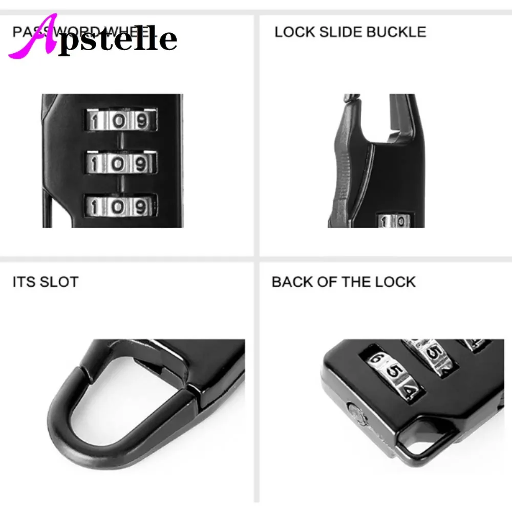 Apstelle Colorful Password Lock Zinc Alloy Security Lock Suitcase Luggage Coded Lock Cupboard Cabinet Locker Padlock
