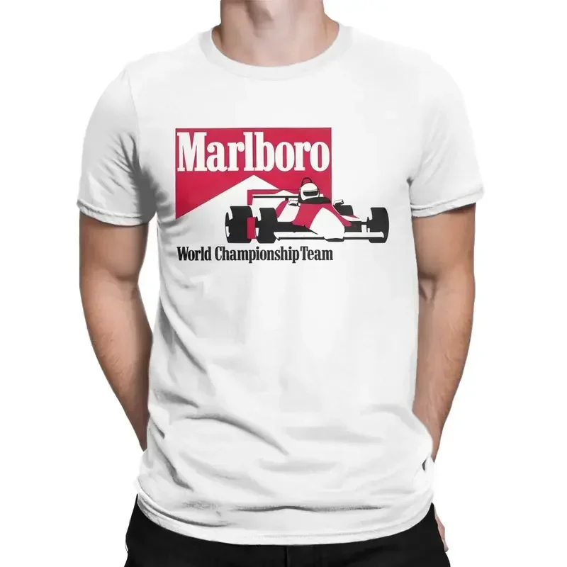 Moda marlboroes racing T-shirt męski okrągły dekolt czysta bawełna t shirt Moto motocykl club koszulka z krótkim rękawem letni towar