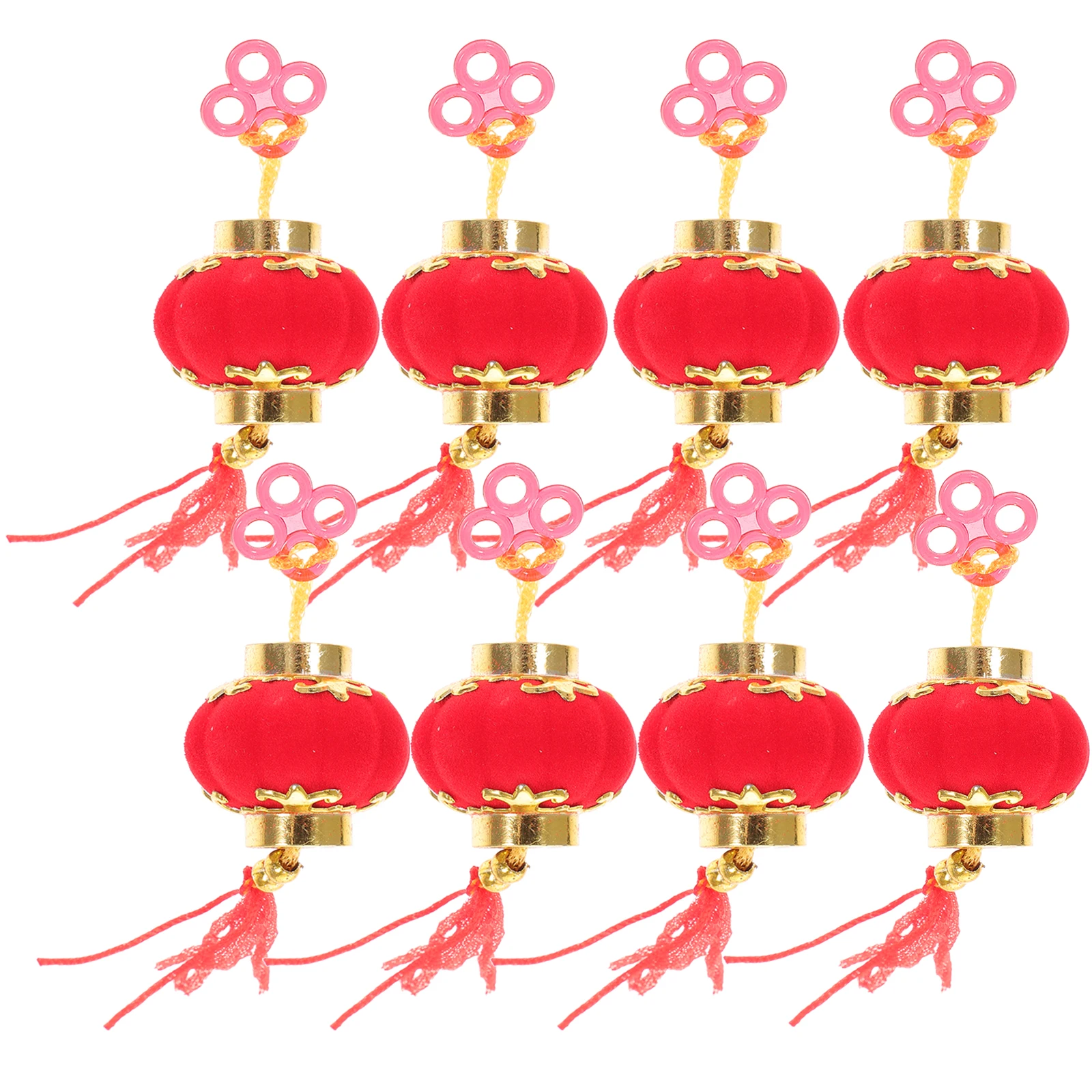 

30pcs Lanterns Flocking Cloth Decorative Red Chinese Traditional New Year Hanging Hanging Lanterns Festive Scene Layout